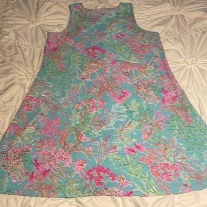Pappagallo multicolored blue/pink floral dress, knee length like new size XL